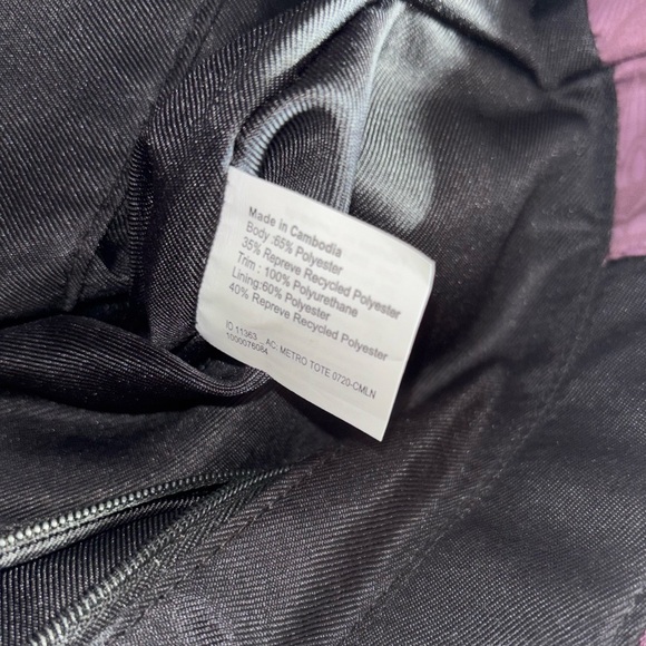 new Sakroots metro tote purple floral recycled vegan medium owl charm tassle - Picture 12 of 14